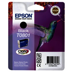 Epson Hummingbird T0801 Inkjet Cartridge, Black